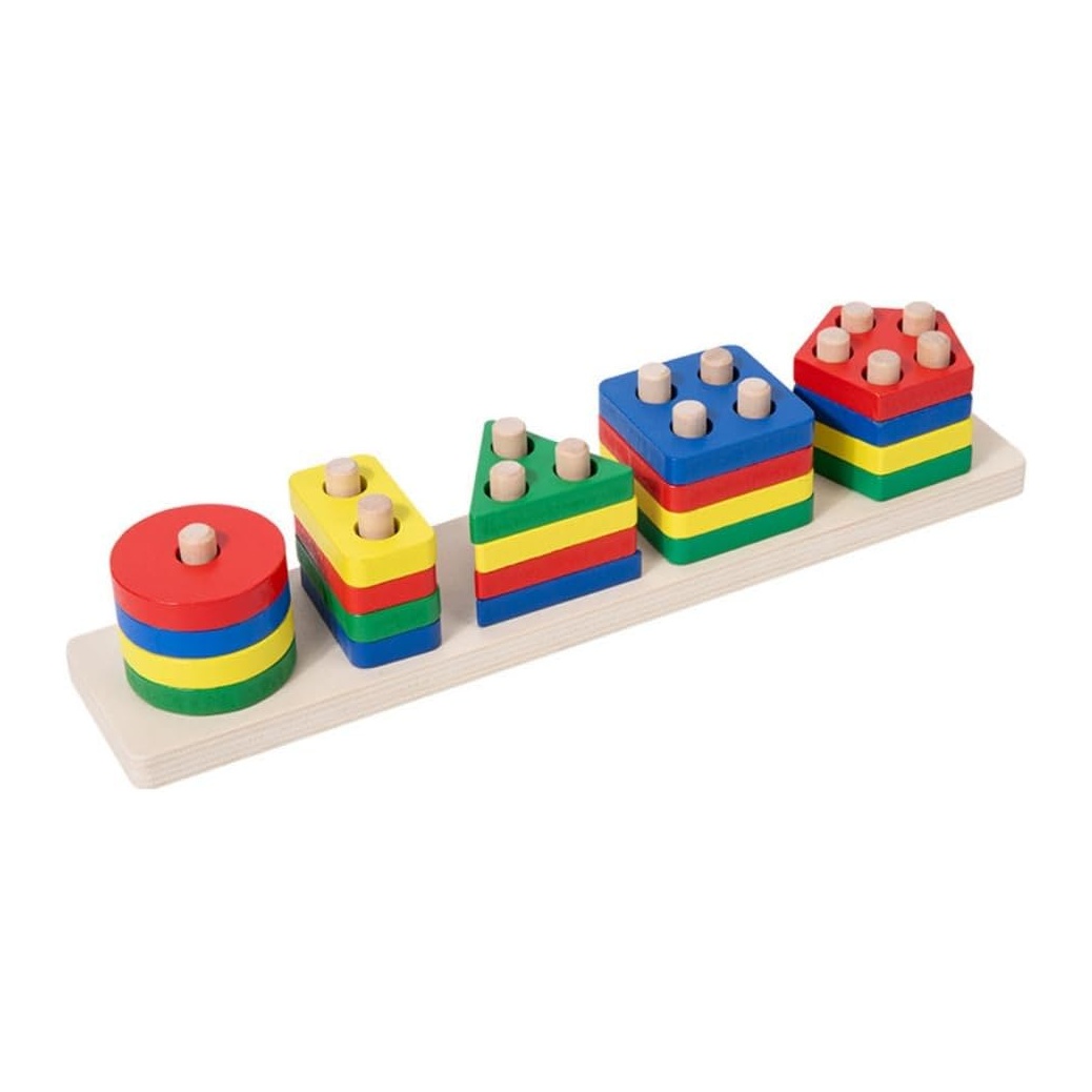 Wooden Shape Sorter & Stacking Blocks